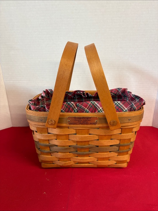 Longaberger Other - Longaberger 1992 Christmas Collection Seasons Greetings Basket, Liner/Protector